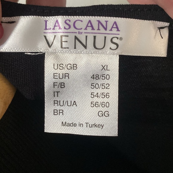 VENUS Lascana Women’s Black V-Neck Blouse Wide Sleeve Banded Bottom Sz XL NWOT - Picture 8 of 10